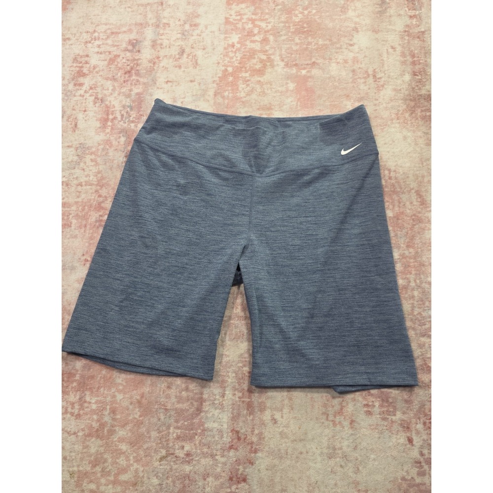 Nike One Heathered Blue Mid Rise 7" Bike Shorts Womens Size XL